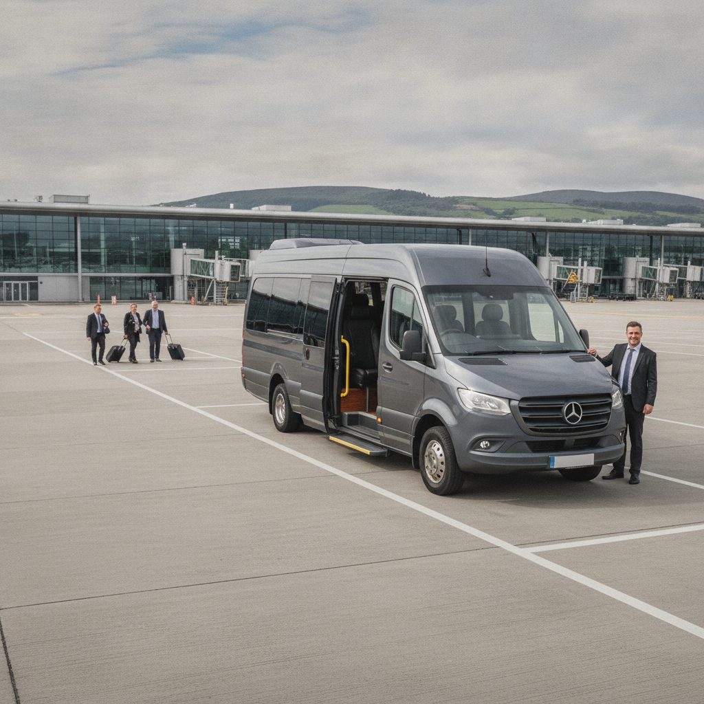 Group Types We Serve | Belfast — executive minibus meeting a group at Belfast Airport