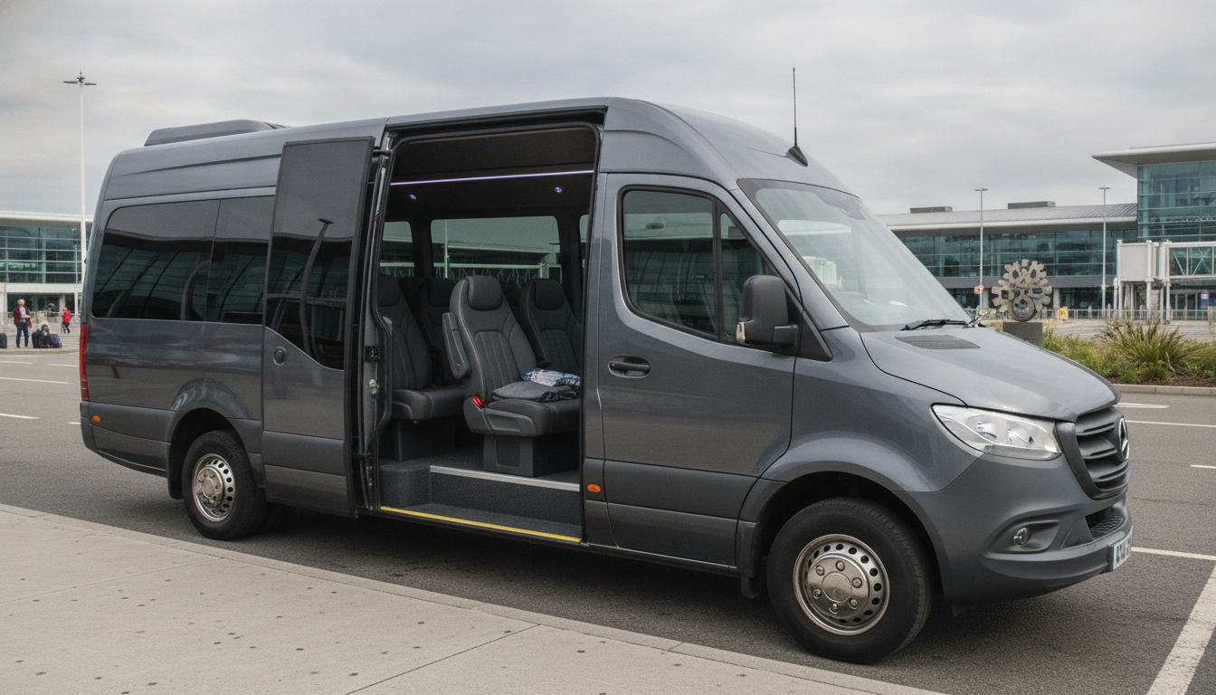 First Impressions Count: Premium Corporate Airport Transfers in Belfast — executive minibus meeting a group at Belfast Airport